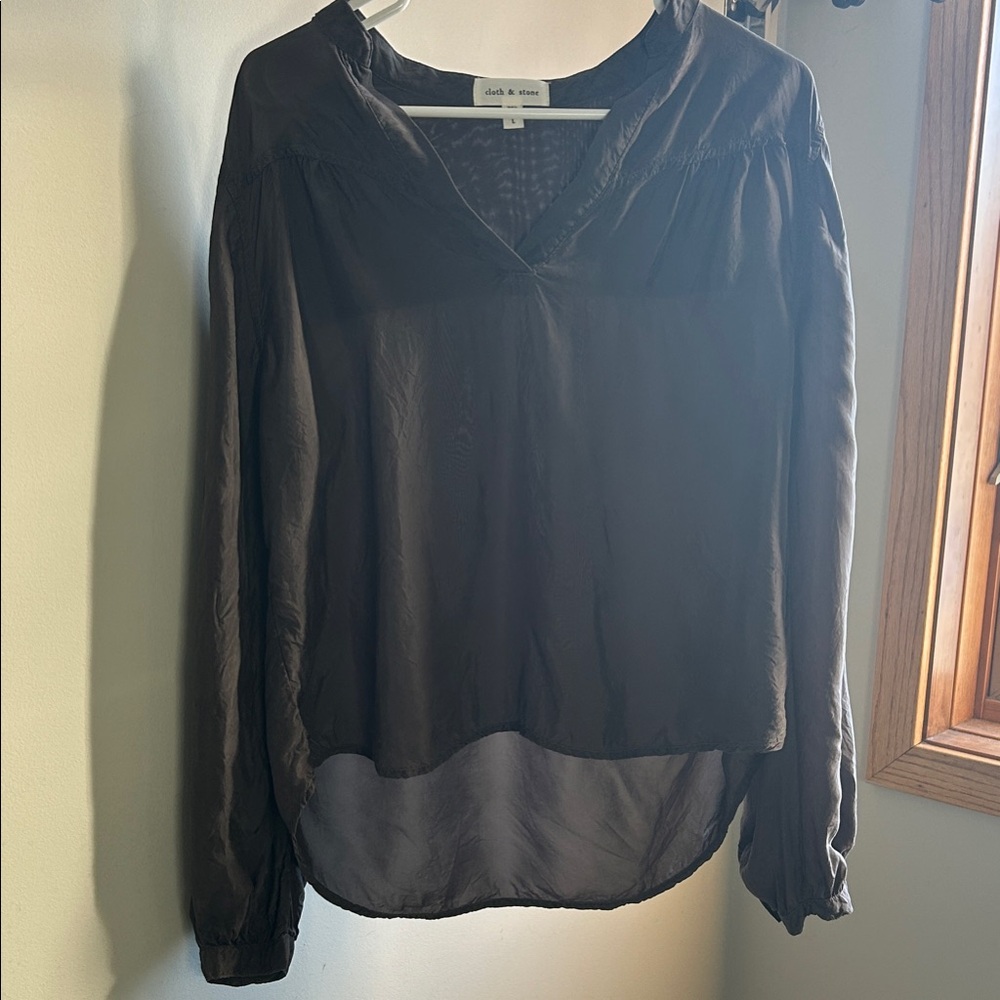 Evereve Black Sheer Blouse